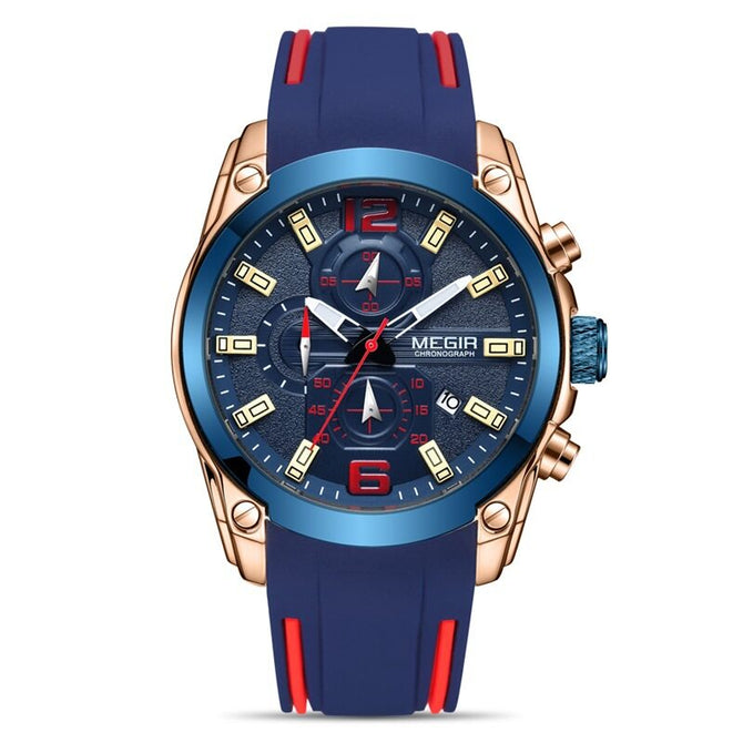 Megir Men's Watch Fashion Multi-Function Timing Waterproof Large Dial Quartz Sports Watch 2063