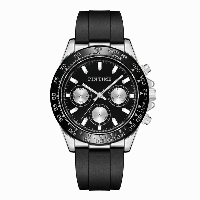 Pintime Watch Men's Six-Pin Fashion Watch Casual Slicon Quartz men waterproof Watch 2960