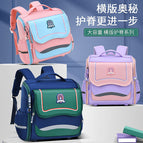 New horizontal schoolbag for primary school students One piece open children's bag for boys and girls 5628