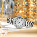 SENO new watch female blue quartz watch balloon full diamond stainless steel waterproof ladies watch s052