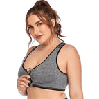 Large size Bra zipper sports bra lady running yoga bra without rims sports women bra vest 7652