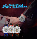 New Winner European American Style Men's Fashion Casual Simple Hollow Manual Manipulator Watch SLZg122