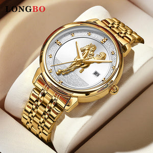 Longbo men's casual watch business quartz watch all-gold horse pattern dial watch men's watch 80891