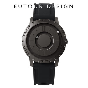 EUTOUR Tidy black technology cool concept rimless design watch magnetic ball men's women's personalized creative watch male with box