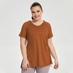 Plus size women T-shirt Slim Fit Thin Fitness Clothes Women's Hooded Short-Sleeved Sports T-shirt Quick-Drying Large Size Long Thigh-Length Yoga running sports Top YY158