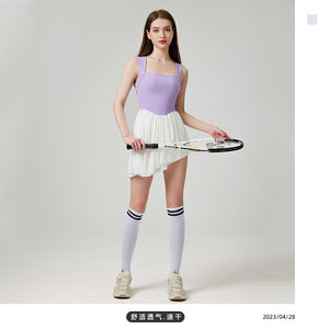 Tennis Pleated Skirt Women's Exercise Skirt Anti-Exposure Fitness Running Quick-Drying Badminton Yoga Skirts Golf Skirt 308