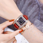GUOU 8215 Women's Watches 2019 Square Fashion  Luxury Ladies Bracelet Waterproof Watches Leather Strap