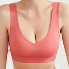Large size bra glossy no steel ring sports anti-slip gathering side collecting underwear thin women bra