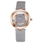GUOU 8039 Hot Sale Ladies Watch Montre Femme Luxury Women's Watches Rhinestone Watch Bracelet Genuine Leather Clock