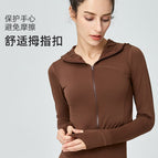 Yoga Sports Jacket Long-Sleeved Women's Workout Clothes Women's yogaTops Zipper Hooded Mesh Hollow running Breathable Yoga Clothes DSL408