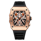 Megir Watch Men's Bucket Watch Square Domineering Timing Silicone Men's Casual quartz Watch 2218