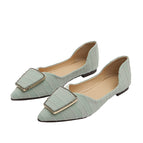 Pointed single shoes women's spring 2022 new flat bottom shallow mouth single Korean version leisure soft bottom pea shoes women's a222-10