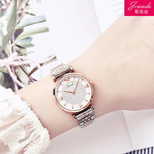 High-end Ladies Gypsophila Watch Rose Gold Butterfly Buckle Steel Band Student Waterproof Women's Watch H7105