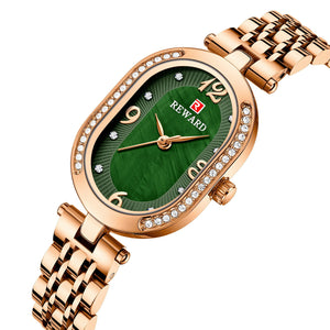 Reward new women's watch Elegant Lady Watch Diamond Quartz waterproof steel Watch