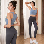 Yoga clothing women's suit sports vest bra slim lifting pants running fitness training dancing sports clothing two piece 934 + 180