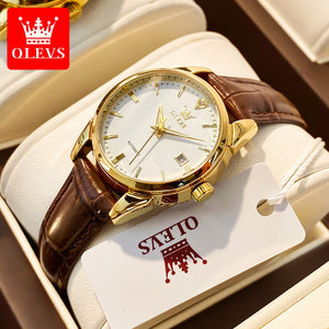 2022 OLEVS Women's Watch Automatic Mechanical Watch Luminous Waterproof Watch Ladies Fashion Leather Quartz lady casual Watch 6629