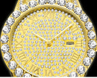 Missfox 2643 new trend fashion waterproof hip hop full Diamond Men's Watch Bracelet popular