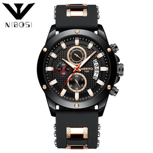 Relogio NIBOSI 2333 Mens Watches Top Brand Luxury Unique Sport Watch Men Quartz Clock Waterproof Wrist Watch Silicone Montre Homme