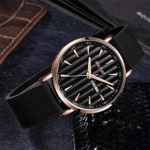 Megir Men's Watch Fashion Simple Double Calendar Waterproof Silicone Watch men Quartz Watch 1081
