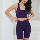 New yoga sets sports bra women's summer high waist tummy hip lift quick dry shorts yoga fitness running suit set WXM5385+DKM9385