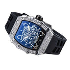 2023 Watch for men New Diamond Quartz Watch Barrel-Shaped European Style Hollow Ghost Head Quartz Watch 9791