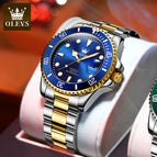 OLEVS Watch Green Water Ghost Automatic Mechanical Watch Luminous Waterproof Men's Watch 6650 Mechanical