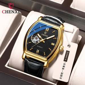 CHENXI High-end mechanical watch men's automatic fashion square hollow watch men's waterproof mechanical casual men watch CX-8815A