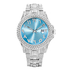 MISSFOX watch European and American hip hop diamond full diamond business men's waterproof quartz watch v320
