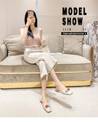 Lazy slippers women's 2022 new summer fashion half slippers women's flat shoes women's 112-3