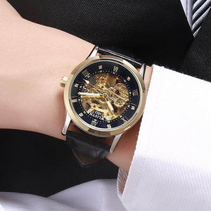 Mechanical Watch Skeleton Retro Men's Mechanical Watch Men's Watch Belt Watch Waterproof Watch 1003