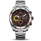 MEGIR 2075 Chronograph Quartz Men Watch Luxury Brand Stainless Steel Business Wrist Watches Men Clock Hour Time Relogio Masculino