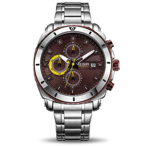 MEGIR 2075 Chronograph Quartz Men Watch Luxury Brand Stainless Steel Business Wrist Watches Men Clock Hour Time Relogio Masculino