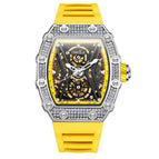 ONOLA diamond-studded live fashion sports automatic mechanical watch men's silicone strap waterproof ON3828D