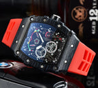 Watch for me Barrel-Shaped Quartz Watch Fashion Six-Pin Running Seconds Wood Grain Waterproof Men's Watch 9791F