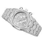 PINTIME watch  full diamond multi-function three-eye fashion rhinestone waterproof men's watch