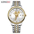 Longbo men's casual watch business quartz watch all-gold horse pattern dial watch men's watch 80891