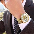 watch men's mechanical watch Roman numeral openwork transparent machinery steel men's watch