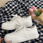 Cow canvas shoes women's steamed bread shoes 2021 new thick-soled shoes Japanese and korean cute casual shoes