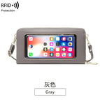 2022 new touch screen mobile phone bag women's single shoulder messenger niche RFID anti-degaussing mobile phone bag Y1665