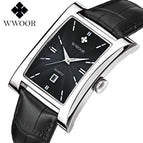 New Luxury Brand WWOOR 8017 Men's Watches Quartz Watch Male Wristwatch leather Strap Waterproof Clocks