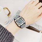 TPOFHS 8154 Net Red Tide Watch Silicon Tape Waterproof Watch Wholesale Roman Square Retro with Calendar Quartz Watch Casual Women's Watch