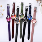 GEDI Women watch diamond waterproof leather quartz lady students watch 12006