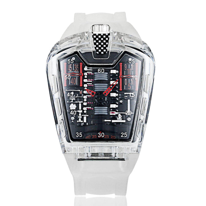 KIMSDUN Men's watch Trendy personality transparent men's watch silicone quartz  sports causal men's watch K-725D