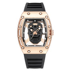 KIMSDUN Fashion Skull Ghost Head Skeleton Men's Watch Bucket Watch Silicone Quartz Watch K-503B