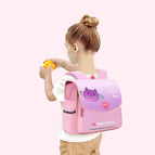 Children's horizontal schoolbags for boys and girls in grades one, two and three for girls in grades backbag