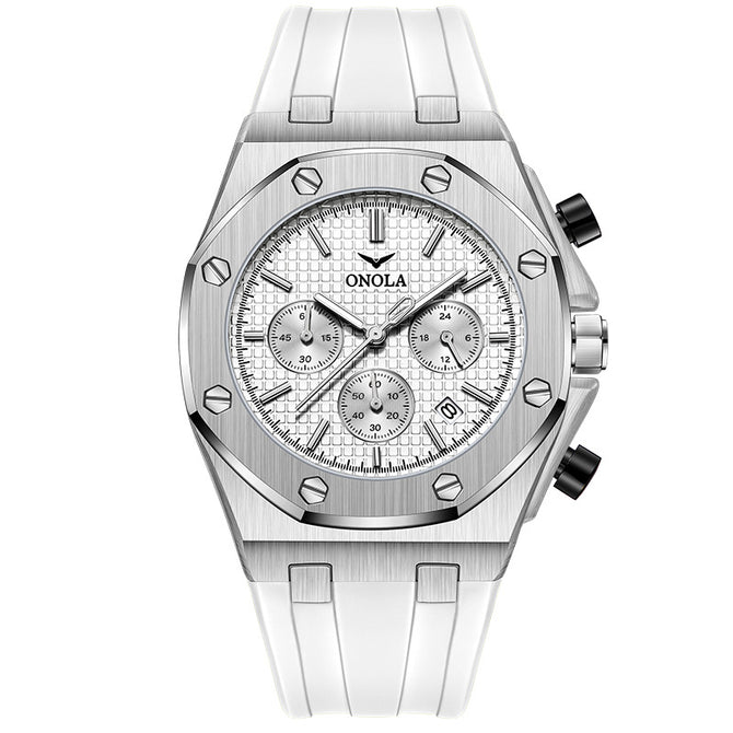 ONOLA ON6807 men's watch Classic Fashion Best-Seller Multi-Function Quartz Watch Men's Silicone Watrproof casual Watch