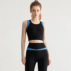 New women yoga suit high strength sports bra vest high waist hip lifting running fitness yoga sports set WXM250+CKM306