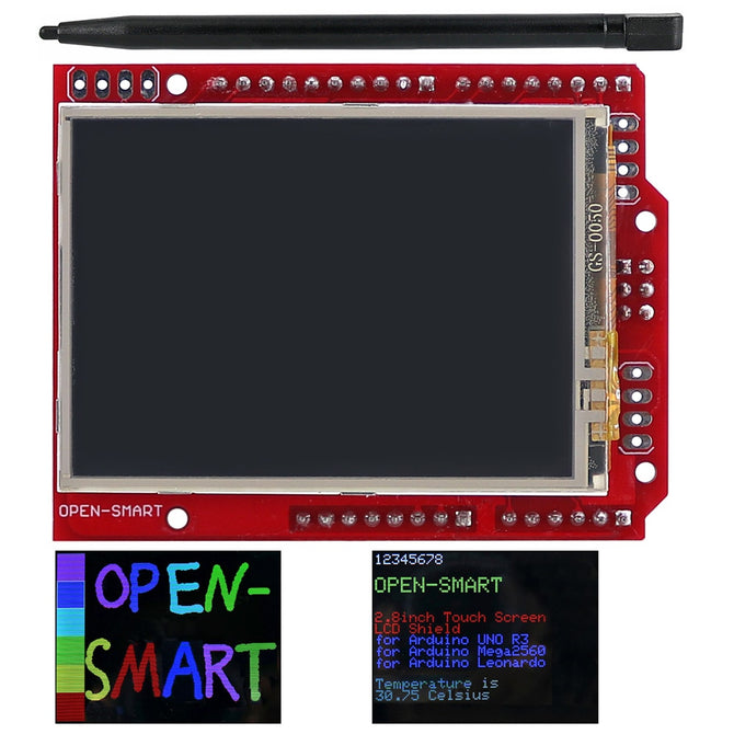 2.4 Inch TFT LCD Display Shield Touch Screen Module Onboard LM75 Temperature Sensor +Pen for Mega2560 And Compatible for Arduino