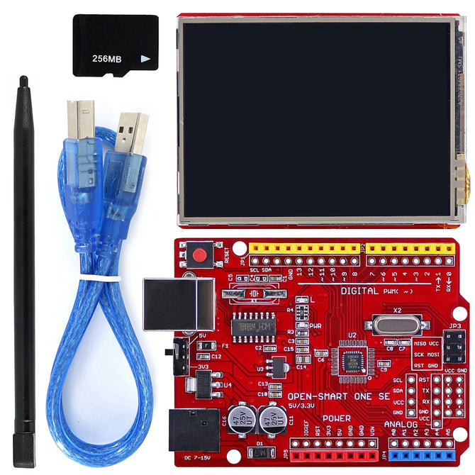 2.8 Inch TFT LCD Shield + 5V /3.3V ATMEGA328P Board Kit with TF Card Touch Pen USB Cable for Mega2560 And Compatible for Arduino