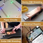 20 Meters Single Side Conductive Copper Foil Tape Strip Adhesive EMI Shielding Heat Resist Tape 3mm 4mm 5mm 6mm 8mm 10mm